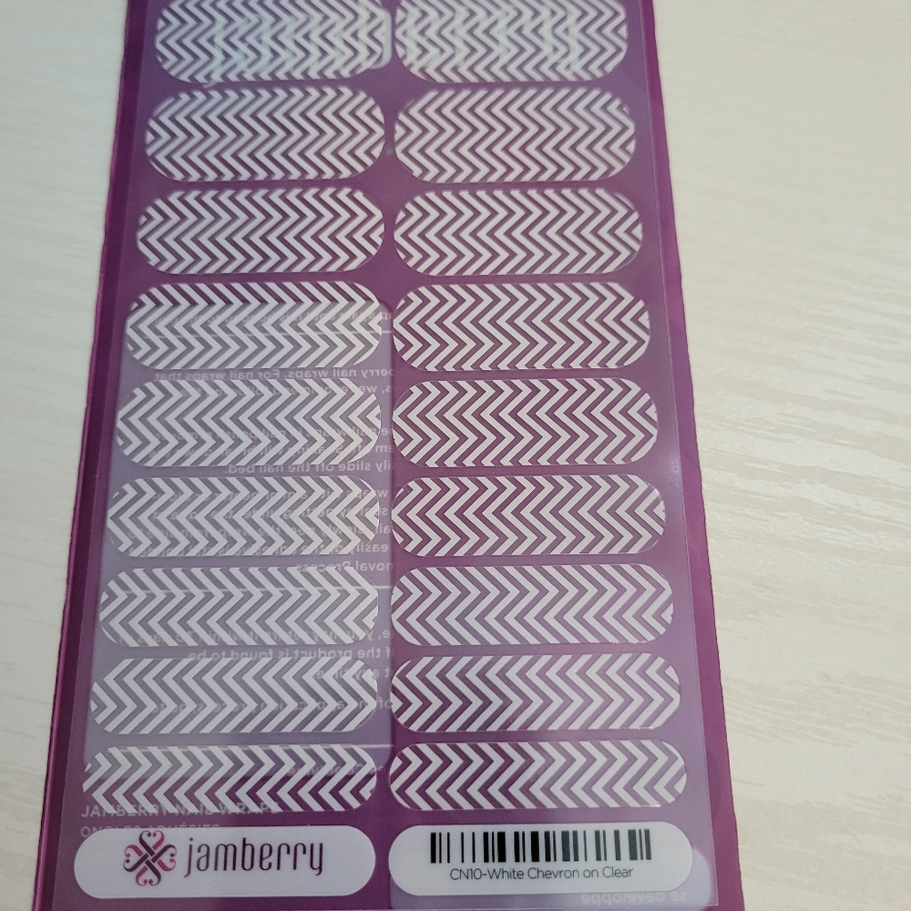 Full Sheet Jam Nail Wraps - Chevron on Clear